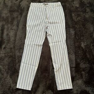 Forever 21 Blue Pinstripe Ankle Crop Pants - Size M